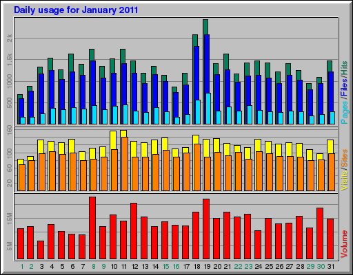 Daily usage for January 2011
