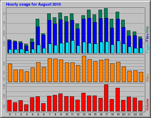 Hourly usage for August 2010