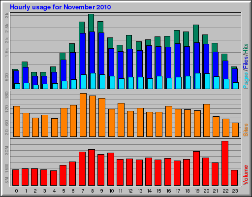 Hourly usage for November 2010