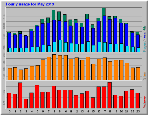 Hourly usage for May 2013