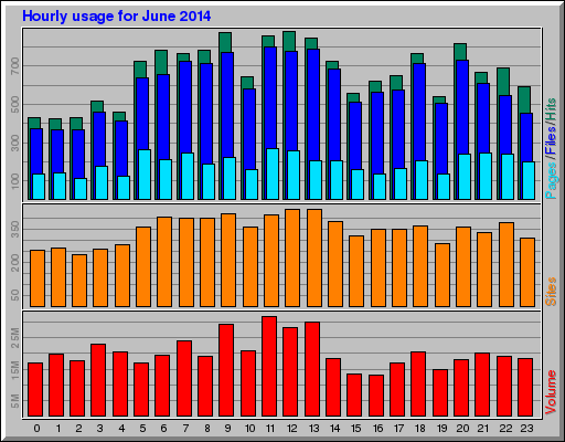 Hourly usage for June 2014