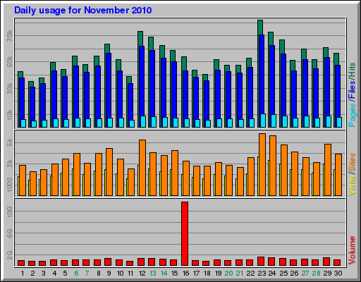 Daily usage for November 2010