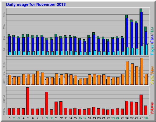 Daily usage for November 2013