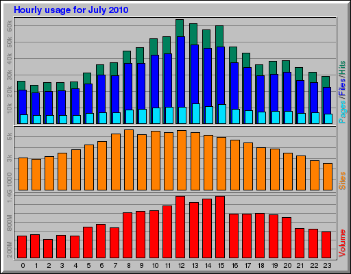 Hourly usage for July 2010