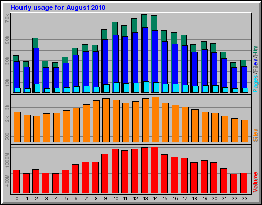 Hourly usage for August 2010