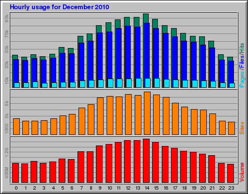Hourly usage for December 2010