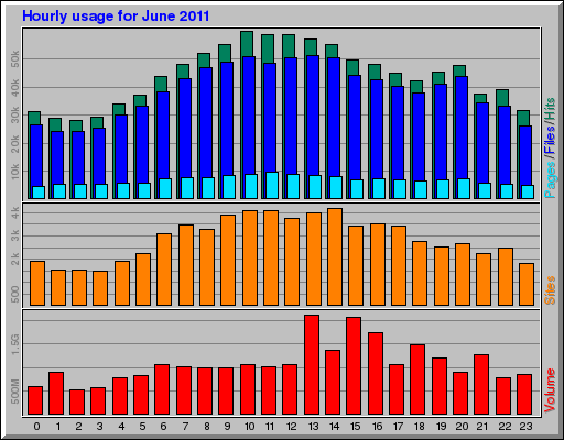 Hourly usage for June 2011