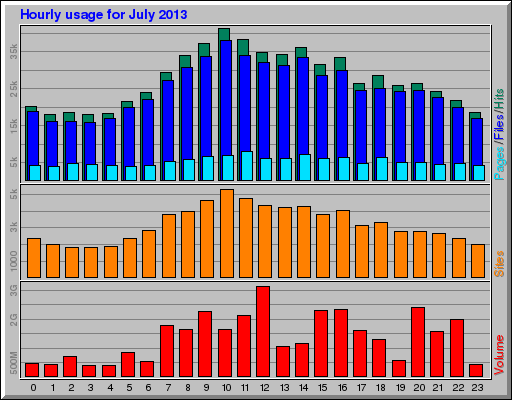 Hourly usage for July 2013