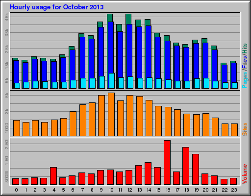 Hourly usage for October 2013