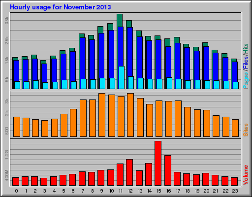 Hourly usage for November 2013