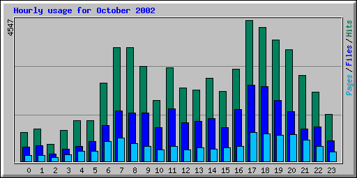 Hourly usage for October 2002