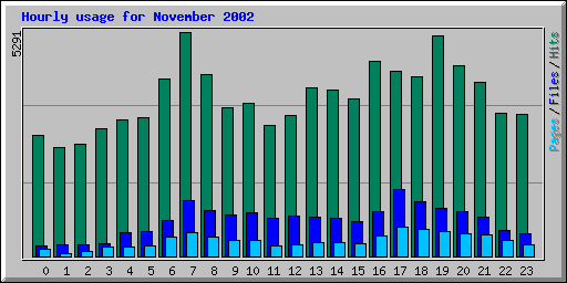 Hourly usage for November 2002