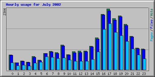 Hourly usage for July 2002