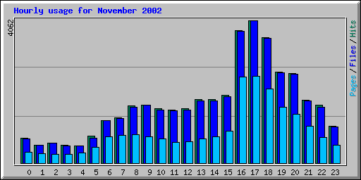 Hourly usage for November 2002