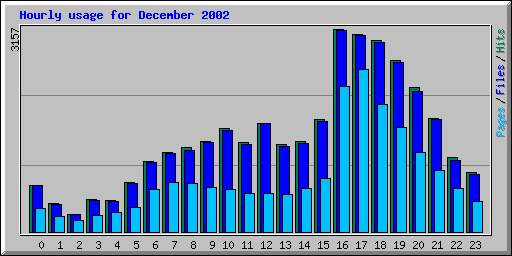 Hourly usage for December 2002