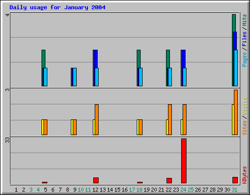 Daily usage for January 2004