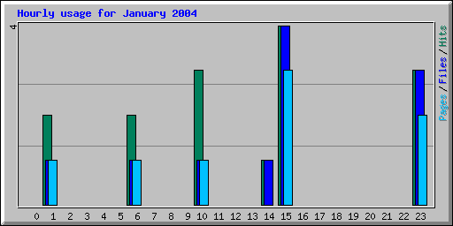 Hourly usage for January 2004