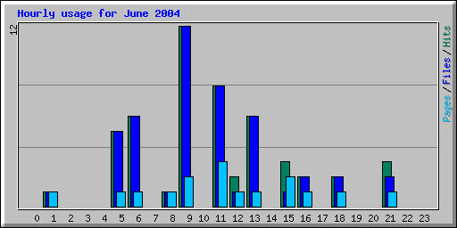 Hourly usage for June 2004