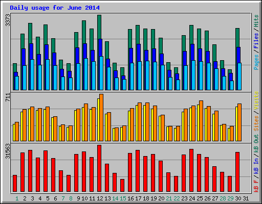 Daily usage for June 2014