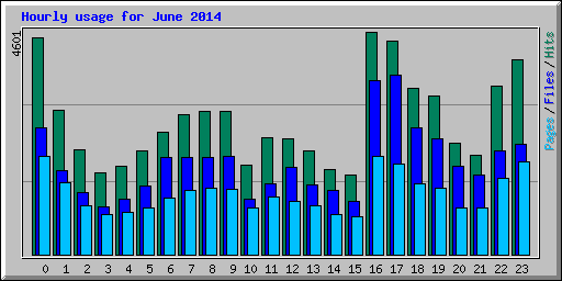 Hourly usage for June 2014