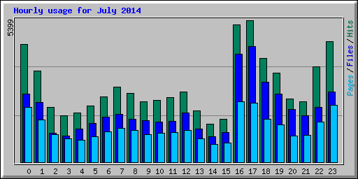 Hourly usage for July 2014
