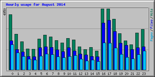 Hourly usage for August 2014