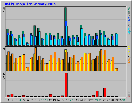 Daily usage for January 2015