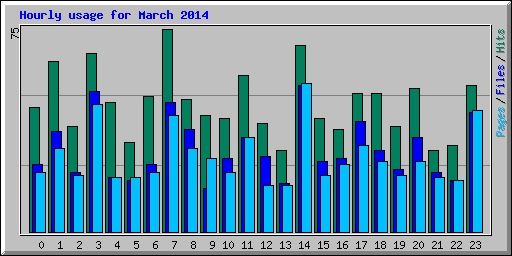 Hourly usage for March 2014
