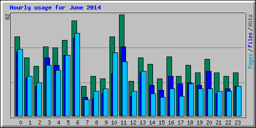 Hourly usage for June 2014