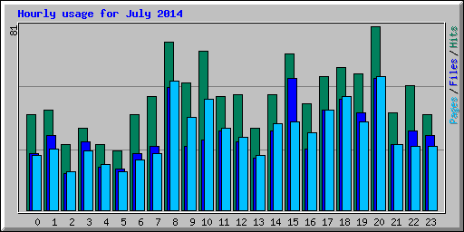 Hourly usage for July 2014