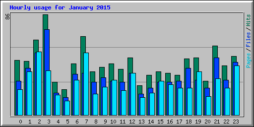Hourly usage for January 2015