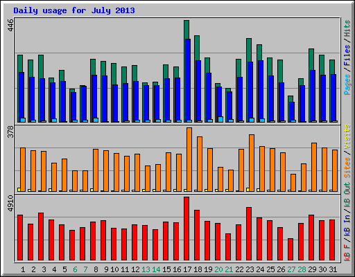 Daily usage for July 2013
