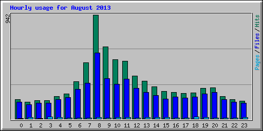 Hourly usage for August 2013