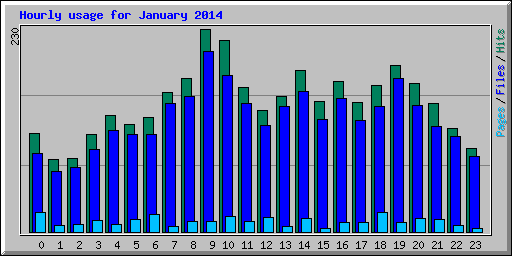 Hourly usage for January 2014