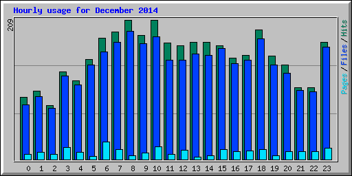 Hourly usage for December 2014