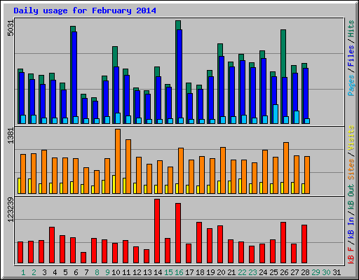 Daily usage for February 2014