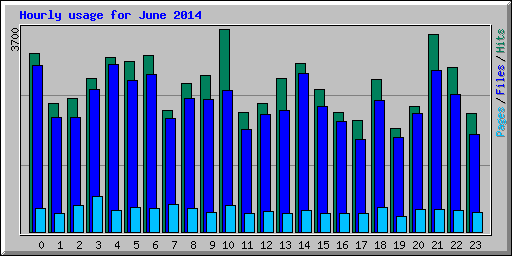 Hourly usage for June 2014