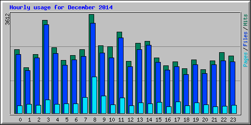 Hourly usage for December 2014