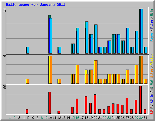 Daily usage for January 2011