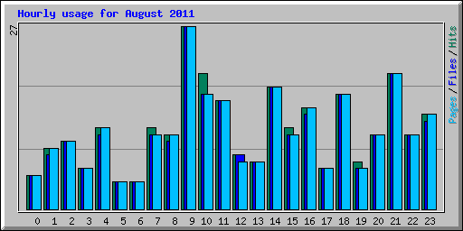 Hourly usage for August 2011