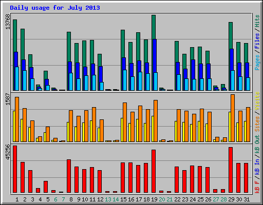 Daily usage for July 2013
