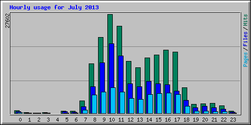 Hourly usage for July 2013