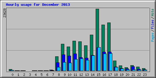 Hourly usage for December 2013