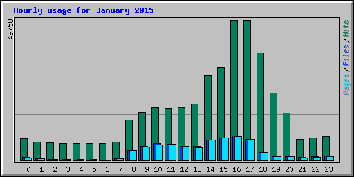 Hourly usage for January 2015