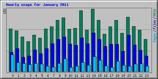 Hourly usage for January 2011