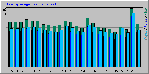 Hourly usage for June 2014