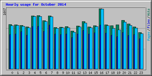 Hourly usage for October 2014
