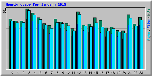 Hourly usage for January 2015