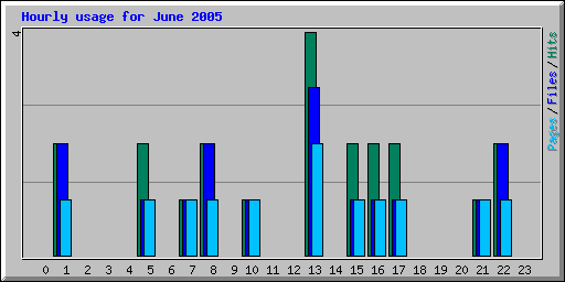 Hourly usage for June 2005