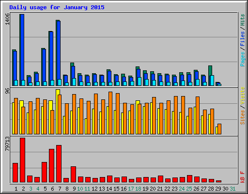 Daily usage for January 2015